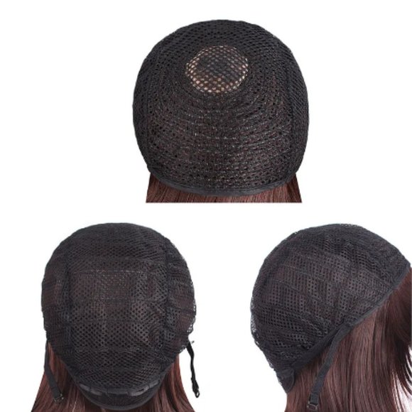 $FINAL$ 28 inch/70 cm Long Wavy Hair with Swept Bangs Mahongany Medium Brown - Picture 3 of 5